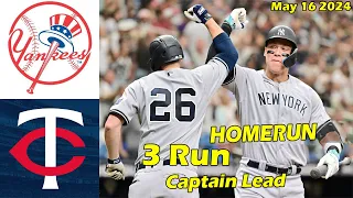 New York Yankees vs. Minnesota Twins Today, May 16 2024 | MLB Season 2024