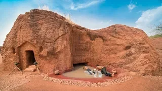 Jungle Survival: How to Build Most Beautiful Inground Pool and Underground Cave House
