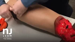 Leg amputation simulator used for tourniquet training
