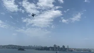 RAAF fighter jet low pass over Sydney Harbour Australia Day 2020