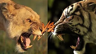 Tigresa vs Leona ¿ Cuál sería la Ganadora en una Batalla y la Depredadora más Salvaje?