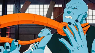 Invincible 1x07 Robot in a new body. Fight scene "My plan was not to hurt you"