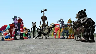 FNF VS FNAF VS TREVOR HENDERSON CREATURES! Garry's Mod [Siren Head, Cartoon Cat, and others]