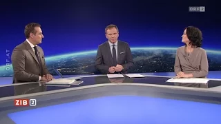 Eva Glawischnig & Strache Studiogespräch ZiB2 zu Paris