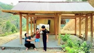 Moving cement - Khai comes home from school & Builds a solid concrete house foundation.