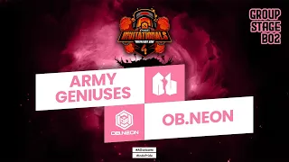 Army Geniuses VS OB.Neon // PNXBET Invitationals SEA S4  (Best of 2) // Caster : Eretyelnats