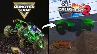Recreating Monster Truck Stunts in Car Crushers 2 (Roblox)