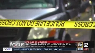 Baltimore surpasses 300 murders for 2nd year