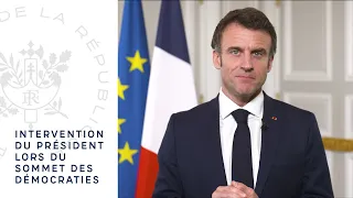 Intervention du Président de la République lors du Sommet des démocraties.