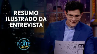 Léo Lins presenteia padre com desenho bizarro | The Noite (19/05/21)