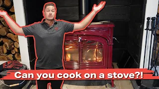 Can you cook on a wood burning stove?? ( We're putting a steak on it!! )