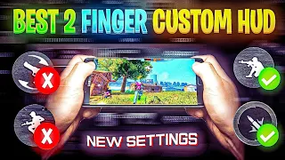 BEST 2 FINGER CUSTOM HUD FREE FIRE (FASTEST MOVEMENT⚡+ HEADSHOT🤯) BEST CUSTOM HUD SETTING IN FF 2024