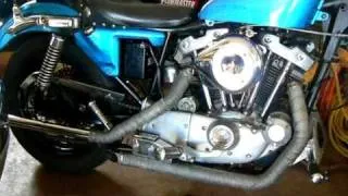 Harley 1000cc Ironhead drag pipe Idle