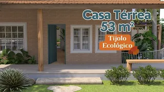 Casa Térrea 53m² - Tijolinho Ecológico - 2 quartos