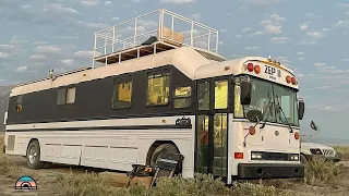 Off-Grid School Bus Tiny House - Built To Be 100% Self Reliant