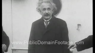 Albert Einstein arrives in America 1930 archival footage    PublicDomainFootage.com