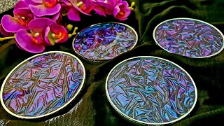 #1169 I Used 'Crushed Velvet' Silicone Insert Molds To Create These Amazing Chameleon Resin Coasters