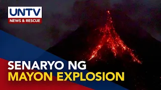 3 senaryo ng pagsabog ng Mayon, binabantayan; paglabas ng lava at mga bato, patuloy – PHIVOLCS