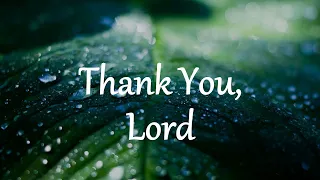 Thank You, Lord