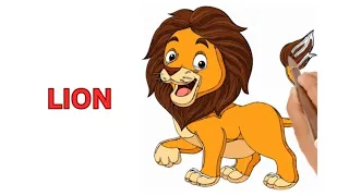 🦁 Fun Lion Drawing, Painting, Writing, Coloring and Pronunciation Step By Step for Kids! 🎨🦁