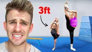 My Daughter Challenges The Worlds SMALLEST Gymnast