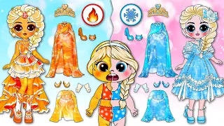 WOW Amazing 😍 Disney Princess Elsa FIRE & ICE FASHION | DIY Arts & Paper Crafts