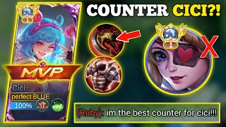 RUBY COUNTER CICI?! (must watch) | CICI BEST BUILD AND EMBLEM -MLBB🔥 #cici #cicimlbb #ciciplays