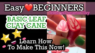 How To Make / EASY / BEGINNER / Clay Cane Tutorial / Leaf Design / PolymerClay / Basic / Tutorial