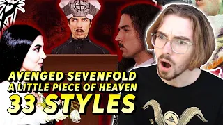 Avenged Sevenfold - A Little Piece Of Heaven in 33 Styles | Ten Second Songs (REACTION!)