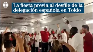 Juegos Olímpicos: La fiesta previa al desfile de la delegación española en el estadio de Tokio