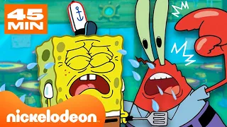 Bob Esponja | Cada vez que han DESPEDIDO a Bob Esponja del Crustáceo Cascarudo 🔥| Nickelodeon