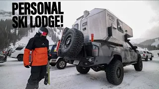 PERSONAL SKI LODGE! | Kimbo Camper