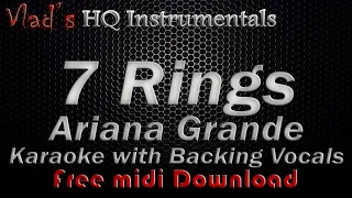 7 Rings Karaoke with Backing Vocals - Ariana Grande Lyrics  * Free Midi DL *