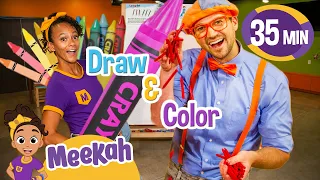 Draw & Color with Blippi & Meekah | Educational Videos for Kids | Blippi and Meekah Kids TV