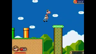 Supercow: MarioMod - Демо №2 - Блоки, шипы, трубы, грибные платформы, выход с уровня