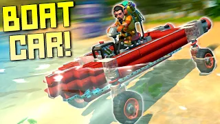 Boat Car Race On Land and Sea! - Scrap Mechanic Multiplayer Monday