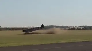 Spitfire MKVIII - MT928 ZX-M at RAF Duxford, September 21st 2019 -  striking prop on take off