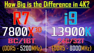 INTEL i9 13900K vs RYZEN 7 7800X3D || How Big is the Difference in 4K?