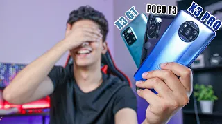 مقارنة بين كل بوكوهات شاومي🔥 Poco X3 pro vs X3 gt vs F3