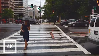 Walking in the Rain Binaural 3D City Ambience Sounds | ASMR 4k