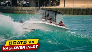 MOM GETS OBLITERATED AT HAULOVER INLET !! | Boats vs Haulover Inlet