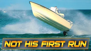 WILD!! BOATER LAUNCHED BY ANGRY WAVES AT HAULOVER INLET | BOAT ZONE