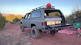 1989 Overland Suburban - Squarebody Camping - Drawer System Sleeping Platform Overview