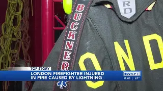 WATCH: Video shows lightning strike believed to have caused fire that hurt several firefighters