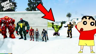 GTA 5 : SHINCHAN & Avengers Army Saved HULK Kidnapped By Thanos in GTA 5 ! | Techerz