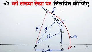 √7 को संख्या रेखा पर निरूपित कीजिए | रूट 7 का संख्या रेखा पर दर्शन | √7 ko sankhya par darshaye