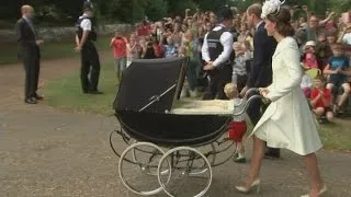 First glimpse of Princess Charlotte as she arrives for christening