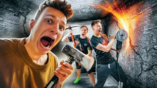 LOCKED YouTubers in CONCRETE Unbreakable Box! *STRONGEST BOX YET*