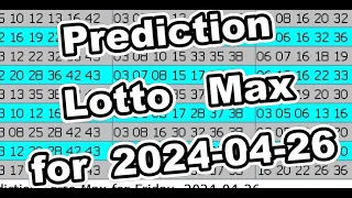 Winning Prediction Lotto Max for  2024-04-26