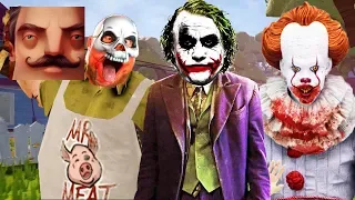 Hello Neighbor - My New Neighbor Joker Pennywise (IT) Mr Meat FULL HISTORY Gameplay Walkthrough